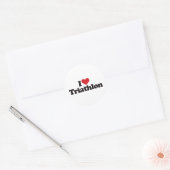 I Love Triathlon Ronde Sticker (Envelop)