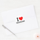 I Love Triathlon Ronde Sticker (Envelop)