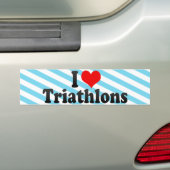 I Love Triathlons Bumpersticker (Op auto)