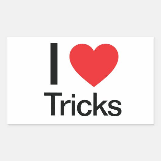 I Love Tricks Rechthoekige Sticker (Voorkant)