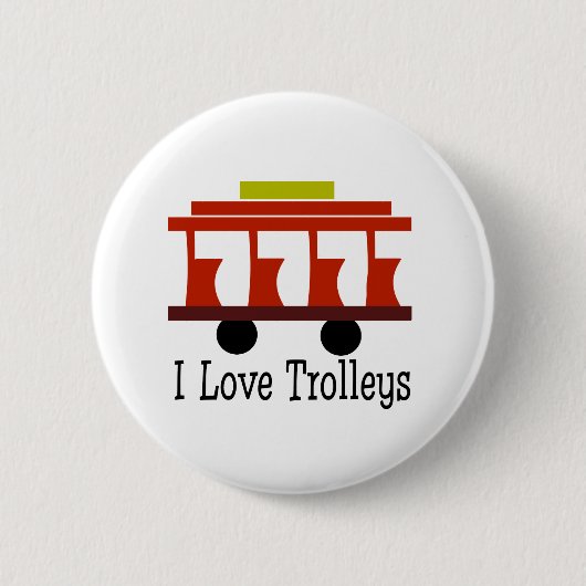 I Love Trolleys Ronde Button 5,7 Cm (Voorkant)