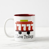 I Love Trolleys Tweekleurige Koffiemok (Links)