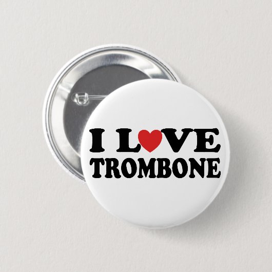 I Love Trombone Button (Voorkant /achterkant)