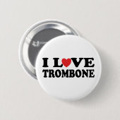 I Love Trombone Ronde Button 5,7 Cm (Voorkant /achterkant)