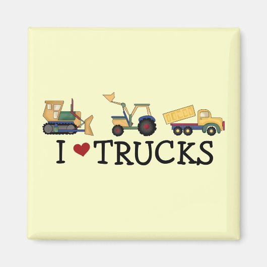I Love Trucks T-shirts and Gifts Magneet (Voorkant)