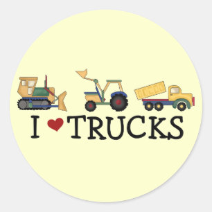 I Love Trucks T-shirts and Gifts Ronde Sticker