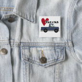 I Love Trucks Tshirts and Gifts Vierkante Button 5,1 Cm (In situ)