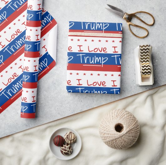 I Love Trump ... for President Wrapping Paper Cadeaupapier (Crafts)