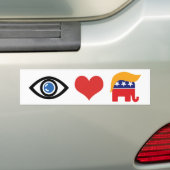 I Love Trump - GOP Elephant Hair Logo Bumpersticker (Op auto)