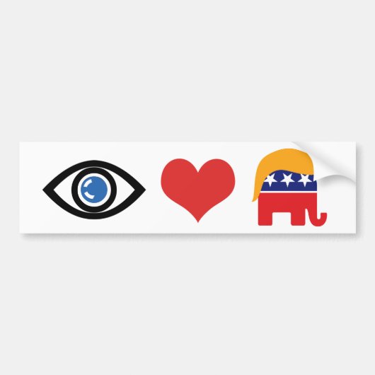 I Love Trump - GOP Elephant Hair Logo Bumpersticker (Voorkant)