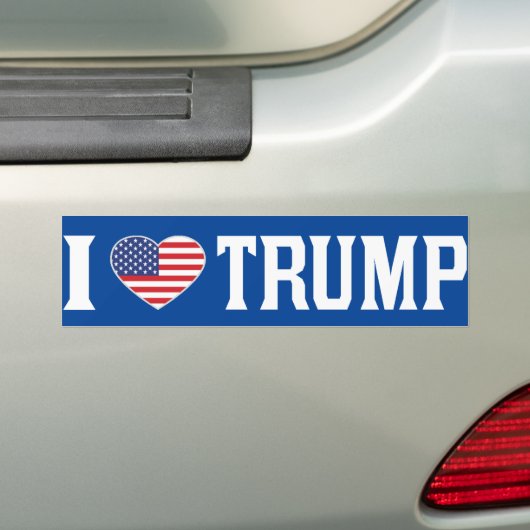 I Love Trump US Flag Pro-Trump Bumpersticker (Op auto)