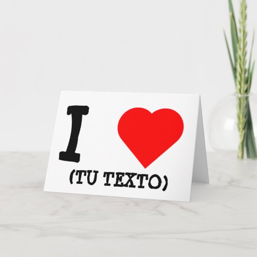 I LOVE + TU TEXTO KAART (Voorkant)