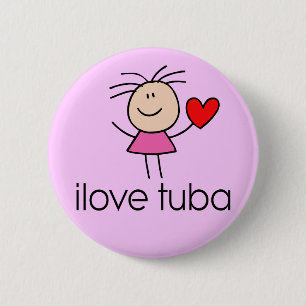 I Love Tuba Button