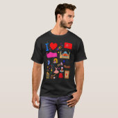 I love Turkey  Hand drawn Turkish Landmarks  flag  T-shirt (Voorkant volledig)