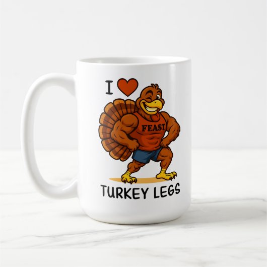 I Love Turkey Legs – Funny Thanksgiving Fitness Koffiemok (Links)