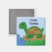 I Love Turtles Design Magneet (Voorkant / Achterkant)