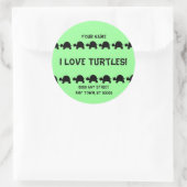 I Love Turtles Name and adresetiketten large Ronde Sticker (Tas)