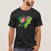 I Love Turtles Smile Face Turtle Tropical Hibiscus T-shirt (Voorkant)