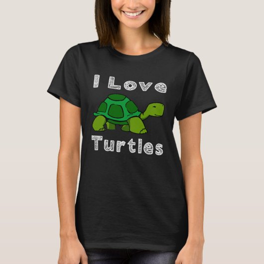 I Love Turtles Tortoise Reptile Zoo Sea Turtle Oce T-shirt (Voorkant)