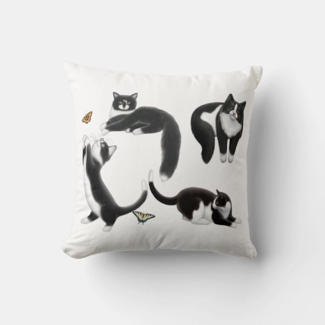 I Love Tuxedo Cats Pillow Kussen (Voorkant)