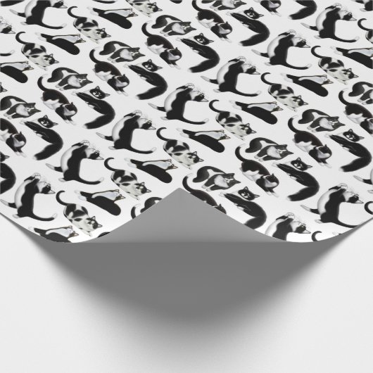 I Love Tuxedo Cats Wrapping Paper Cadeaupapier (Hoek)