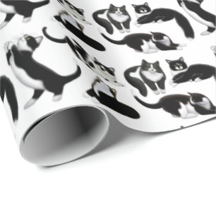 I Love Tuxedo Cats Wrapping Paper Cadeaupapier