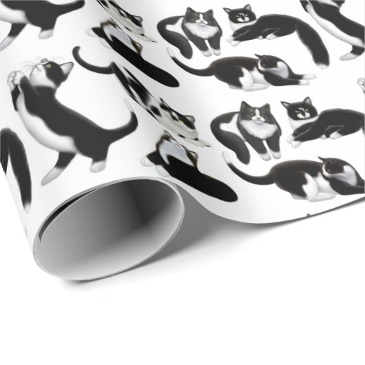 I Love Tuxedo Cats Wrapping Paper Cadeaupapier (Rol Hoek)