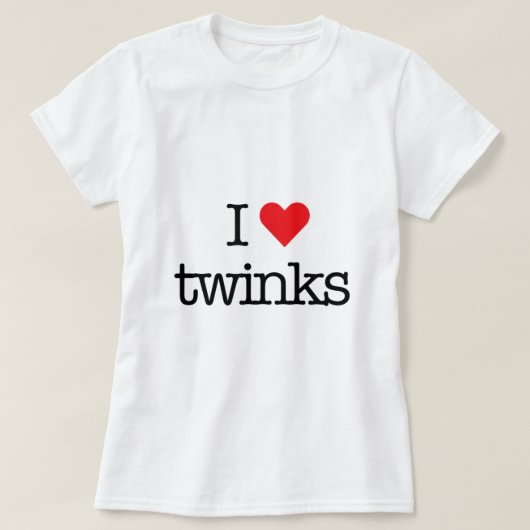 I Love Twinks with Heart Cute Shirt for Gay Mannen (Design voorkant)