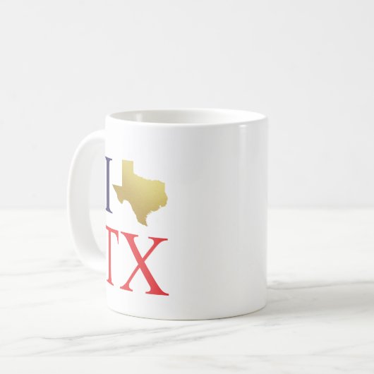 I Love TX Coffee Mok (Voorkant links)