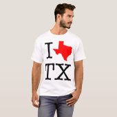 I Love TX Texas T-Shirt (Voorkant volledig)