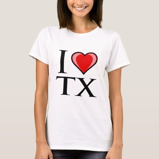 I Love TX - Texas T-shirt (Voorkant)