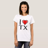 I Love TX - Texas T-shirt (Voorkant volledig)