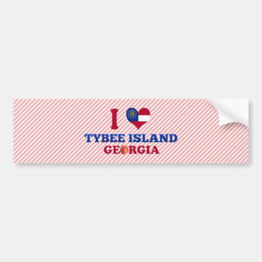 I Love Tybee Island, Georgia Bumpersticker (Voorkant)