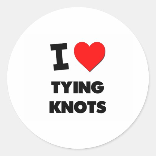 I Love Tying Knoks Ronde Sticker (Voorkant)
