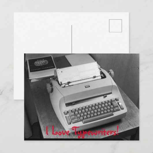 I Love Typewriters  IBM Briefkaart (Voorkant / Achterkant)