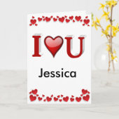 I Love U Aangepaste Valentijnsdag Kaart (Gele Bloem)