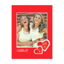 I Love U, Cute Hearts - Custom Photo Personised