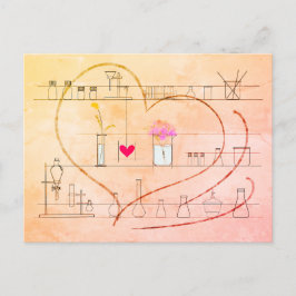 "I love U" gespeld door glaswerk briefkaart