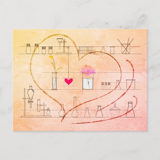 "I love U" gespeld door glaswerk briefkaart (Voorkant)