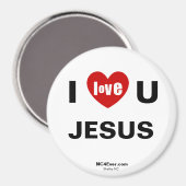 I Love U JESUS Refkoelkast Magnet (Voorkant / Achterkant)