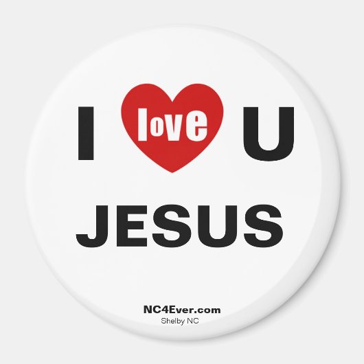 I Love U JESUS Refkoelkast Magnet (Voorkant)