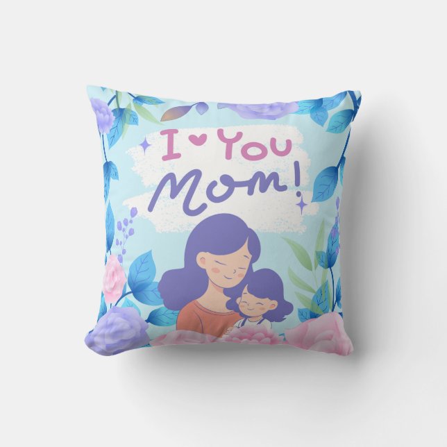 I Love U Mom Heartfelt Message Throw Pillow Kussen (Voorkant)