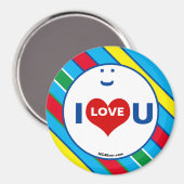 I LOVE U Multi kleur Koelkast Magnet (Voorkant / Achterkant)