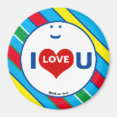 I LOVE U Multi kleur Koelkast Magnet (Voorkant)