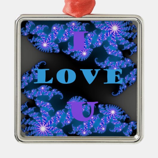 I Love U.png Metalen Ornament (Voorkant)