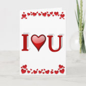 I Love U rode Valentijnsdag  Kaart (Voorkant)