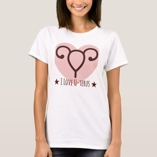 I Love U-terus T-shirt (Voorkant)