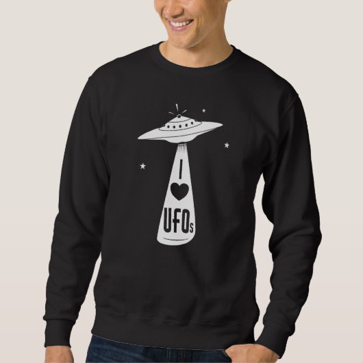 I Love Ufos Classic Alien Ship Design Trui (Voorkant)