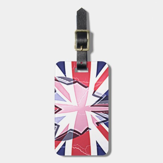 "I Love UK" Kunstdruk Bagagelabel (Voorkant verticaal)