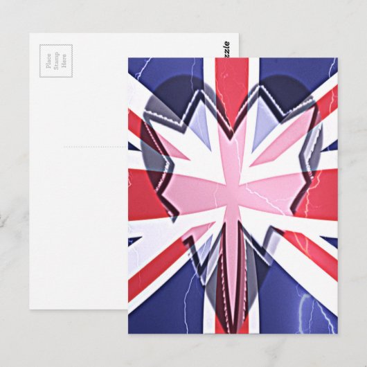 "I Love UK" Kunstdruk Briefkaart (Voorkant / Achterkant)